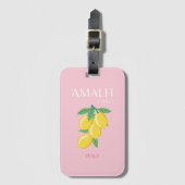 Amalfi Coast, Preppy Art, Roze, Reizen Bagagelabel (Voorkant (verticaal))
