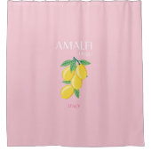 Amalfi Coast, Preppy Art, Roze, Reizen Douchegordijn (Voorkant)