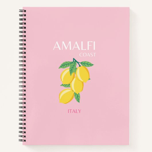 Amalfi Coast, Preppy Art, Roze, Reizen Notitieboek (Voorkant)