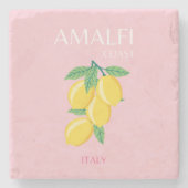 Amalfi Coast, Preppy Art, Roze, Reizen Stenen Onderzetter