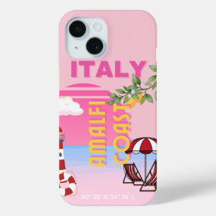 Amalfi Coast, Preppy Reizen, Roze iPhone 15 Case