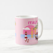 Amalfi Coast, Preppy Reizen, Roze Koffiemok (Voorkant rechts)