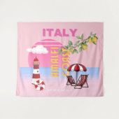 Amalfi Coast, Preppy Reizen, Roze Wandkleed (Voorkant (horizontaal))