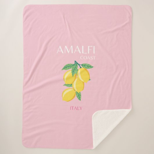 Amalfi Coast, Preppy Room, Roze Sherpa Deken (Voorkant)