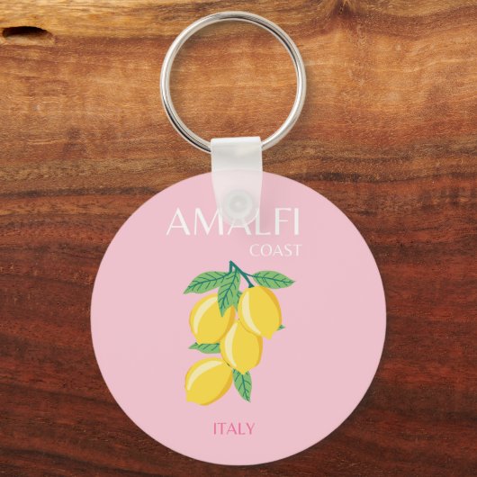 Amalfi Coast, Preppy Room, Roze Sleutelhanger (Voorkant)