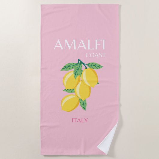 Amalfi Coast, Preppy Room, Roze Strandlaken (Voorkant)