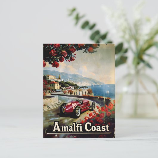 Amalfi Coast  raceauto Briefkaart (Staand voorkant)