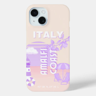 Amalfi Coast, Reiskunst, Preppy Travel, Pastel iPhone 15 Case