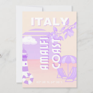 Amalfi Coast, Reiskunst, Preppy Travel, Pastel Feestdagenkaart