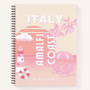 Amalfi Coast, Reiskunst, Preppy Travel, Pastel Notitieboek