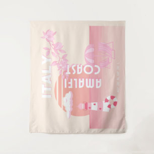 Amalfi Coast, Reiskunst, Preppy Travel, Pastel Wandkleed