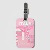 Amalfi Coast, Reiskunst, Roze Bagagelabel (Voorkant (verticaal))