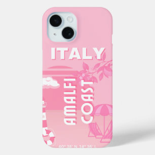 Amalfi Coast, Reiskunst, Roze iPhone 15 Case