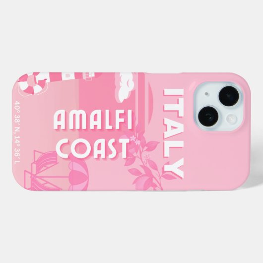 Amalfi Coast, Reiskunst, Roze Case-Mate iPhone Case (Achterkant (horizontaal))