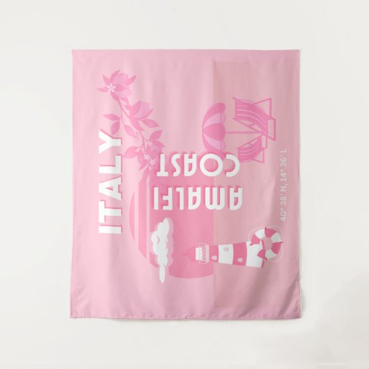 Amalfi Coast, Reiskunst, Roze Wandkleed (Voorkant)