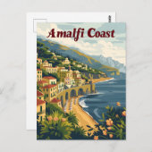 Amalfi Coast Reizen Briefkaart (Voorkant / Achterkant)