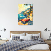 Amalfi Coast Retro Reizen: Van Gogh Style Canvas Afdruk (Insitu (Slaapkamer))