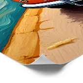 Amalfi Coast Retro Reizen: Van Gogh Style Poster (Hoek)