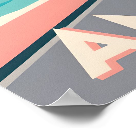 Amalfi Coast Retro Reizen: Vector Art Square Poster (Hoek)