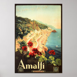 AMALFI COAST SALERNO ITALIË  Italiaans reizen Poster