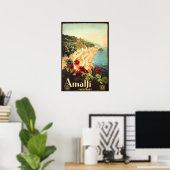AMALFI COAST SALERNO ITALIË  Italiaans reizen Poster (Thuiskantoor)