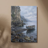 Amalfi Coast Saraceense Toren & Boot Canvas Afdruk