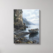 Amalfi Coast Saraceense Toren & Boot Canvas Afdruk (Voorkant)