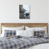 Amalfi Coast Saraceense Toren & Boot Canvas Afdruk (Insitu (Slaapkamer))