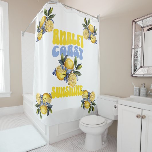 Amalfi Coast Sunshine Citroenen Douchegordijn (In situ)