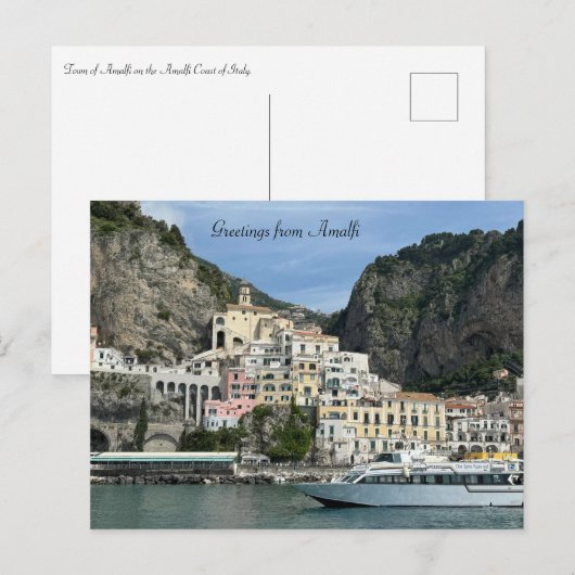 Amalfi Coast Town Italië Briefkaart (Voorkant / Achterkant)