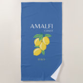Amalfi Coast, Travel Art, Preppy, Blue Strandlaken (Voorkant)
