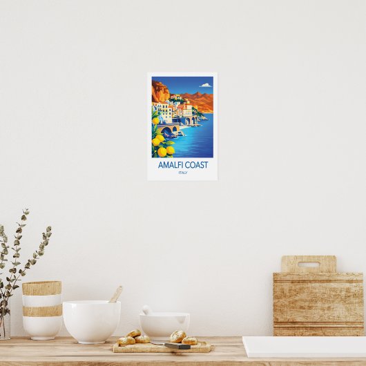 Amalfi Coast Travel Poster (Keuken)