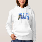 Amalfi Coast Typography Modern Photo Waterverf Hoodie (Voorkant)