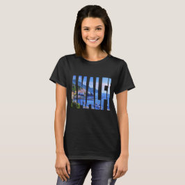 Amalfi Coast Typography Modern Photo Waterverf T-shirt