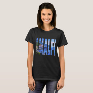 Amalfi Coast Typography Modern Photo Waterverf T-shirt