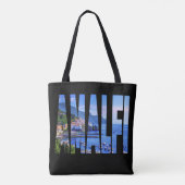 Amalfi Coast Typography Modern Photo Waterverf Tote Bag (Achterkant)