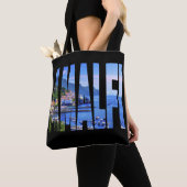 Amalfi Coast Typography Modern Photo Waterverf Tote Bag (Dichtbij)