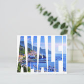 Amalfi Coast Typography Moderne Photo Travel Briefkaart (Staand voorkant)