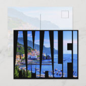 Amalfi Coast Typography Moderne Photo Travel Briefkaart (Voorkant / Achterkant)