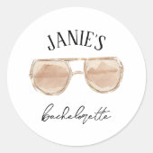 Amalfi Coast vrijgezellenfeest | Zonnebril Ronde Sticker (Voorkant)