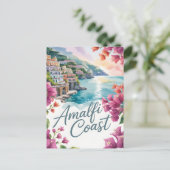 Amalfi Coast waterverf Briefkaart (Staand voorkant)