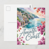 Amalfi Coast waterverf Briefkaart (Voorkant / Achterkant)