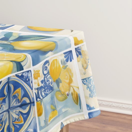 Amalfi Coast Waterverf Mediterrane citroen Tafelkleed (Voorbeeld)