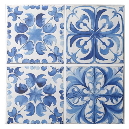 Amalfi Coast Waterverf Mediterrane citroen Tegeltje (Voorkant)