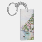 Amalfi Coast Waterverf Sleutelhanger (Voorkant Links)