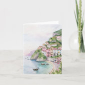 Amalfi Coast Waterverf Stationery Kaart (Voorkant)