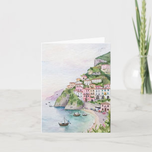 Amalfi Coast Waterverf Stationery Kaart