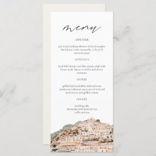 AMALFI COAST Waterverf Weddenemmenkaarten Menu