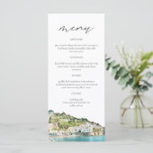 AMALFI COAST Waterverf Weddenemmenkaarten Menu (Staand voorkant)