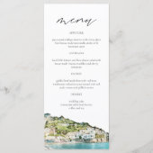 AMALFI COAST Waterverf Weddenemmenkaarten Menu (Voorkant)